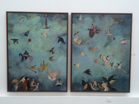 瑃燕 《回聲》160cm×120cm×2 布面油畫 2014-2015