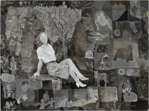 王頃 《斜坐的女子》89×119cm 紙本丙烯 2015
