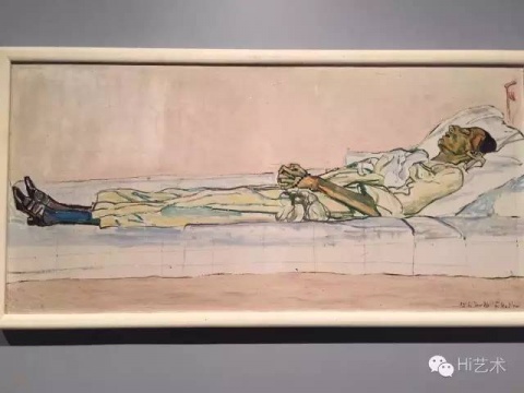 巴塞爾美術(shù)館中最令人難忘的作品是瑞士藝術(shù)家Hoddler的十幾件作品，從人物到風(fēng)景，都有著細(xì)膩敏感而令人扼腕嘆息的悲傷。瞬間讓我想起在5月紐約大都會(huì)新館展覽《unfinished》中的那件描繪愛人Valentine因病死去的那張病榻（圖4），在大都會(huì)展出的眾多大師作品中依然十分耀眼。

