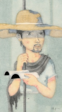 曾健勇 《耕讀者》 90x50cm 紙本設(shè)色 2016
