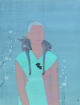 祝錚鳴 《安晚》 93x71cm 絹本設(shè)色 2016
