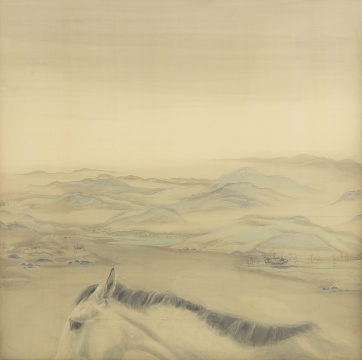 李關(guān)關(guān) 《二分之一回》100x100cm 絹本 2015
