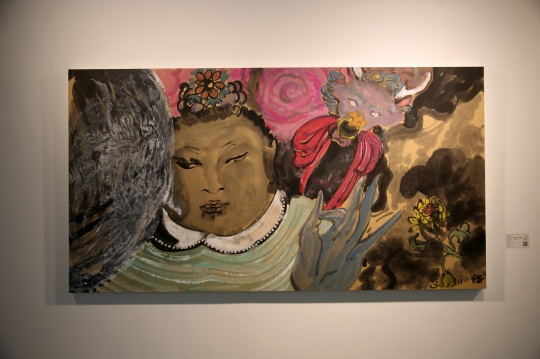 《天王與老?！?96×180cm 紙本設(shè)色 2016
