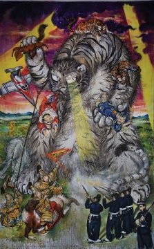 《捕虎圖》320cm×200cm 布面丙烯 2015