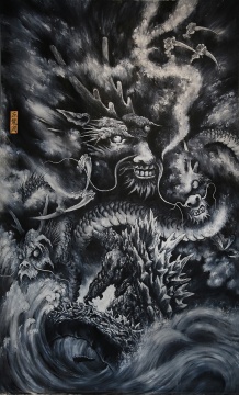 《五龍圖》320cm×200cm 布面丙烯 2015