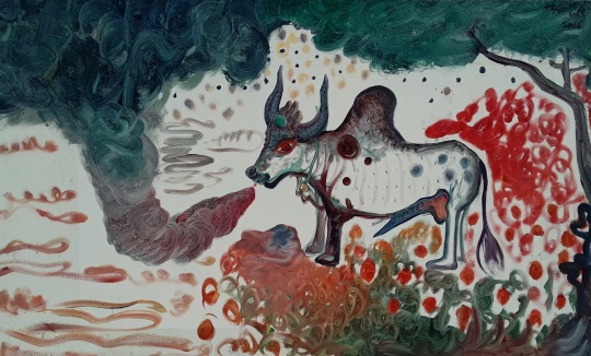 《發(fā)春》90x150cm 布面油畫  2016
