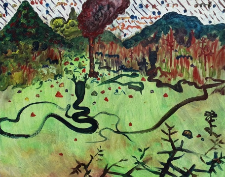 《迎接》73x92cm  布面油畫 2016
