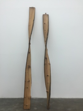 郭工 《木板》 342×22×22cm×2 舊木梁 2015
