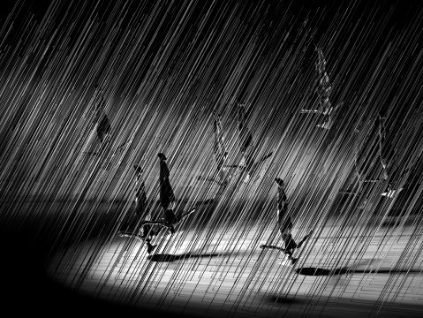 《雨贊 No.2》  55.5×100cm  康頌310克鉑金纖維藝術(shù)紙 2016
