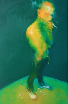 《抽煙的男子》 200×130cm 布面油畫 2016
