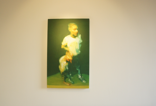 《男人、小鳥與陽光》100×60cm 布面油畫 2014
