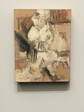 《散步》30 x 20 cm  布面油畫  1990 ? 曾梵志工作室
