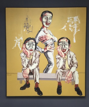 《面具系列 1996 第5號》200 x 180 cm  布面油畫  1996 龍美術(shù)館收藏
