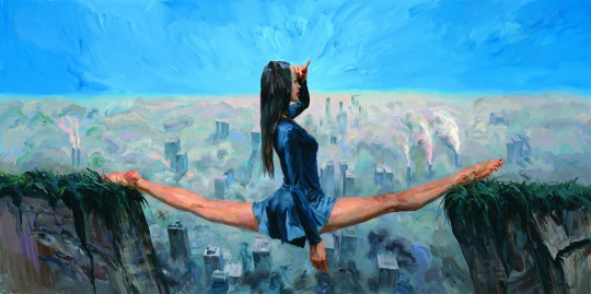 《塵世》150 x 300 cm  布面丙烯 2016   

