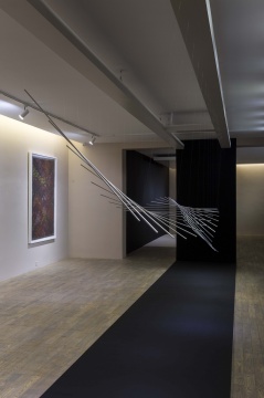Elias Crespin 《飄4》2×9.3cm 鉛，尼龍，發(fā)動(dòng)機(jī)，電腦，電子接口 2013
