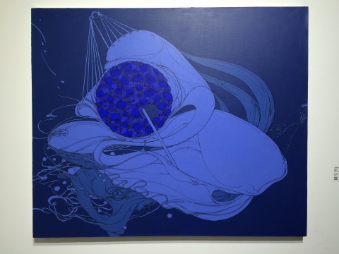 《靛語(yǔ)》 100×120cm 布面丙烯 2016
