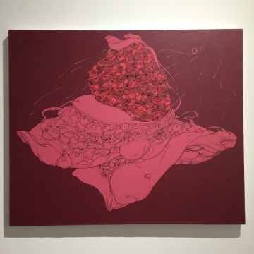 《赤花?！?100×120cm 布面丙烯 2016
