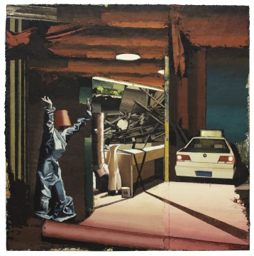 張業(yè)興《Hunting in Dreamland-4》303×300cm 布面油畫 2014-2016
