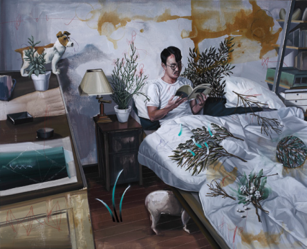 《植物學(xué).L-枕邊植物書》 130×162cm 布面油畫 2016

