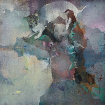 陳子君 《彼此》 布上油畫 100×100cm 2014
