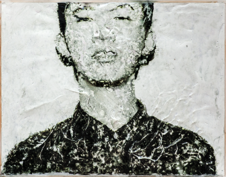 《兩幅相連的肖像 1》 ，2016，膠片，綜合材料，40×60 cm
