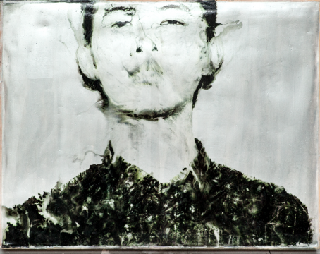 《兩幅相連的肖像 2》，2016，膠片，綜合材料，40×60 cm
