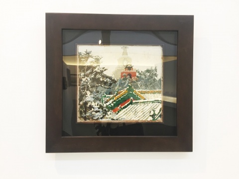 龐均 《白塔積雪》 46.4×51.4cm 油畫 1978
