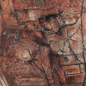 葛震 《微言（之九）》100x100cm   布面油畫 2015

