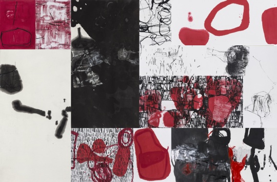 《刻入的記憶》 243x374cm 紙本水墨 2016
