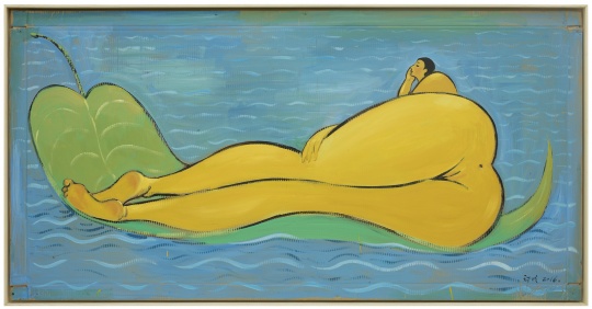 《無題》108x215cm 紙本丙烯,油畫 2016
