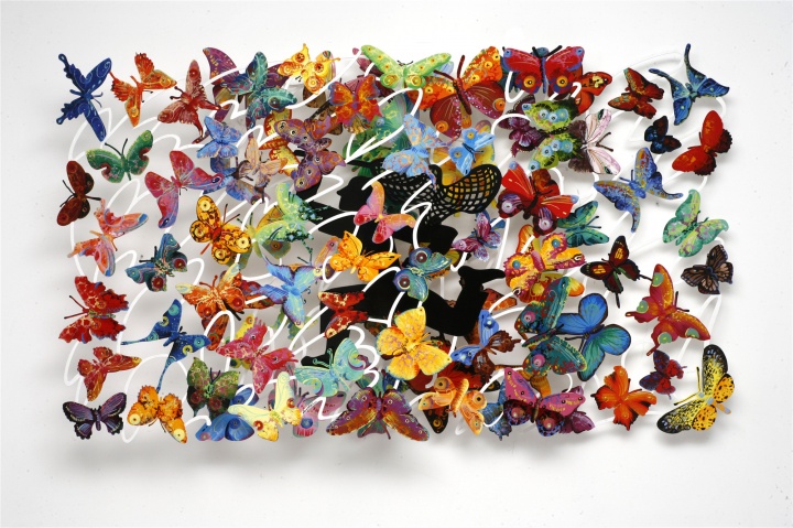 《獵美者》 148×250cm 汽車顏料、鋁合金 2006
