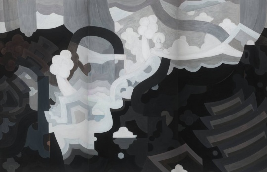 王鑒為 《天一生水》 205x310cm 紙本水墨、丙烯、 鉛筆
