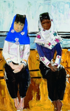 戴士和 《惠安女》局部 90x180cm 布面油畫  2010
