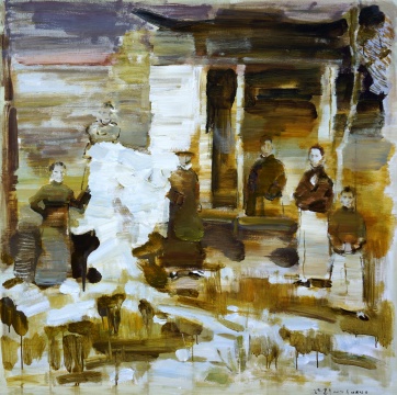 孫建平  《 文人雅集之一》120cm×120cm 布面丙烯   2014
