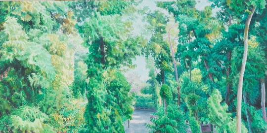 ?《小樹林4 》 50x100cm 布面油畫  2016
