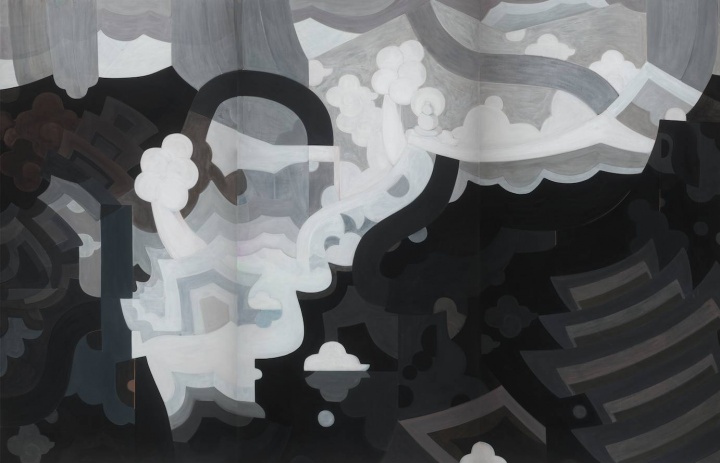 王鑒為 《天一生水》 205x310cm 紙本水墨、丙烯、 鉛筆 2017
