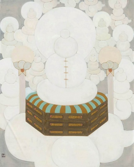 王鑒為《見賢思齊》 130x104cm 紙本水墨、丙烯、鉛筆 2016
