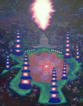 陳子豪 《電子殿堂 3》186cm x 148cm 布面油畫 2017
