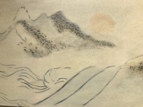 《隱山集-六月十九》（局部） 48x360cm 布面綜合材料  2017
