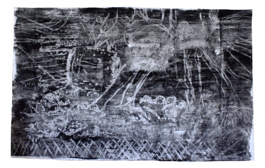 《黑板，有時候教導(dǎo)有方也是謎團》 166×242cm 帆布油畫 2016
