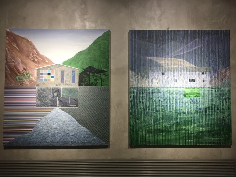 《湖邊工作室-背面-夏》 150×170cm 布面油畫(huà) 2016

《湖邊工作室-側(cè)二-春》 150×170cm 布面油畫(huà) 2017
