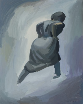 聶世偉《奔跑的女孩》120×150cm 布面丙烯 2017
