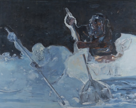 《掃水》190x240cm 布面油畫  2017
