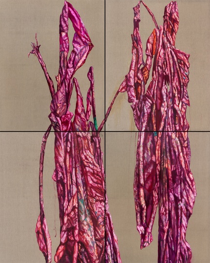 《美人蕉365》 500×400cm 布面油畫 2016.3-2017.10，這是近一年半來蔡錦最新完成的唯一一件大尺幅作品
