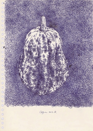 《小南瓜》 24.5×16.5cm 紙本圓珠筆 2012

