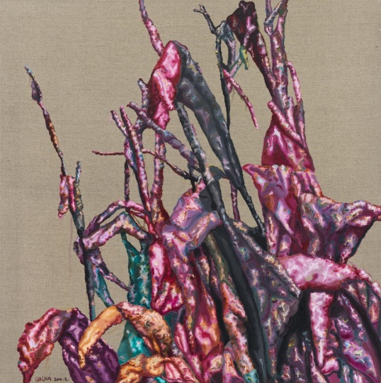 《美人蕉356》 80×80cm 布面油畫 2014
