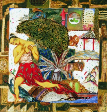 ?葉永青《逃逸的困惑》133x126cm 布面綜合材料 1989年
?葉永青《逃逸的困惑》133x126cm 布面綜合材料 1989年