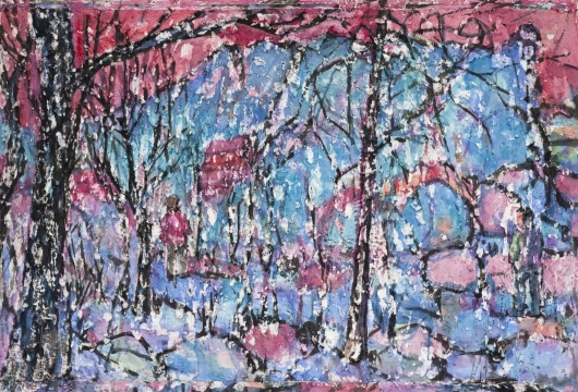 《飛雪巖》 130×200cm  布面油畫 2017
