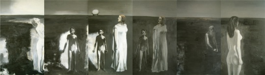 張健君《人類與他們的鐘#2》235 cm x 816 cm 布面油畫1987

圖片由余德耀基金會提供
