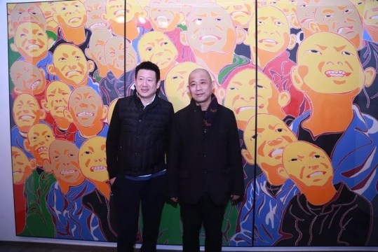 周春芽與方力鈞展覽現(xiàn)場合照
